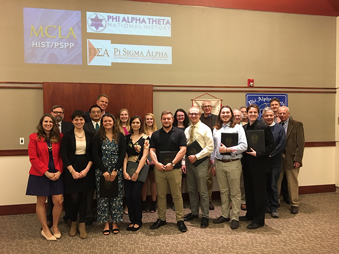 students and faculty at hist/pspp award ceremony