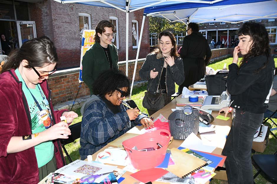 MCLA "Better Together" block party vendor and patrons