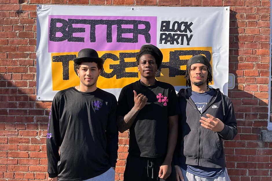 MCLA "Better Together" block party three friends