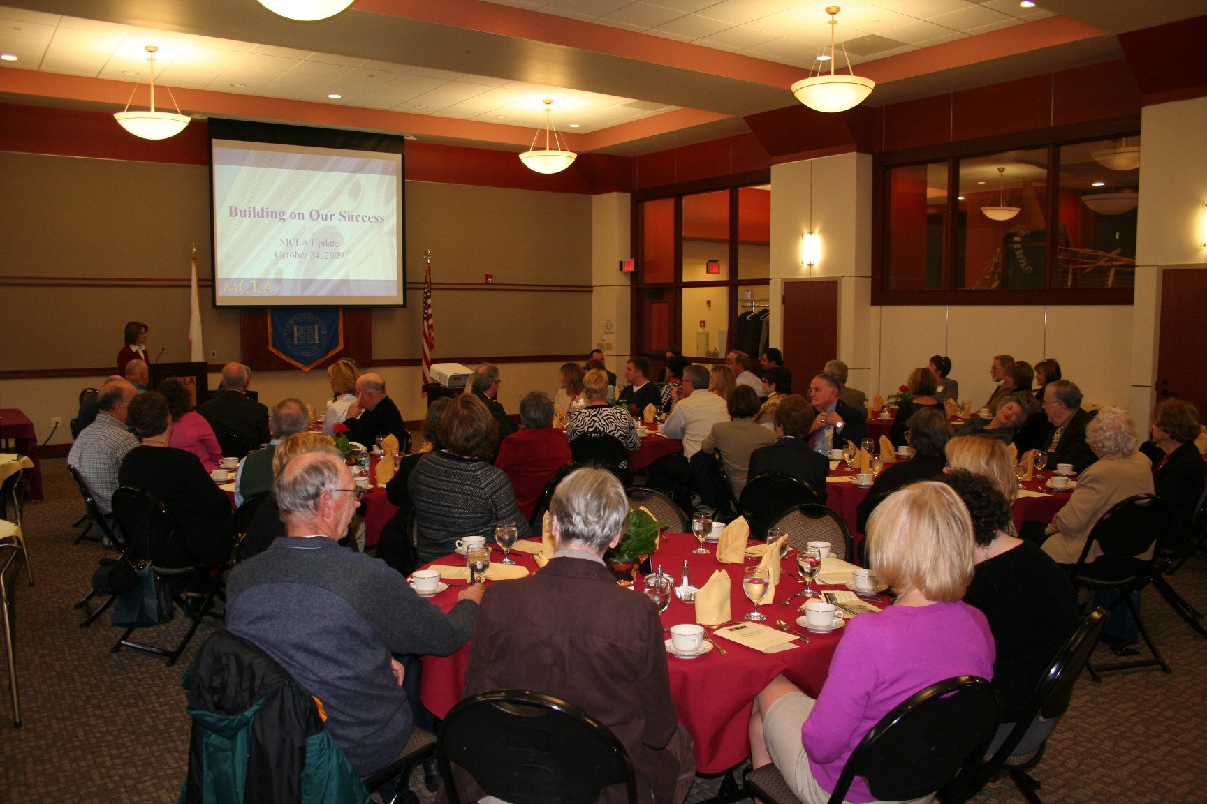 Guests in attendance is a banquet room