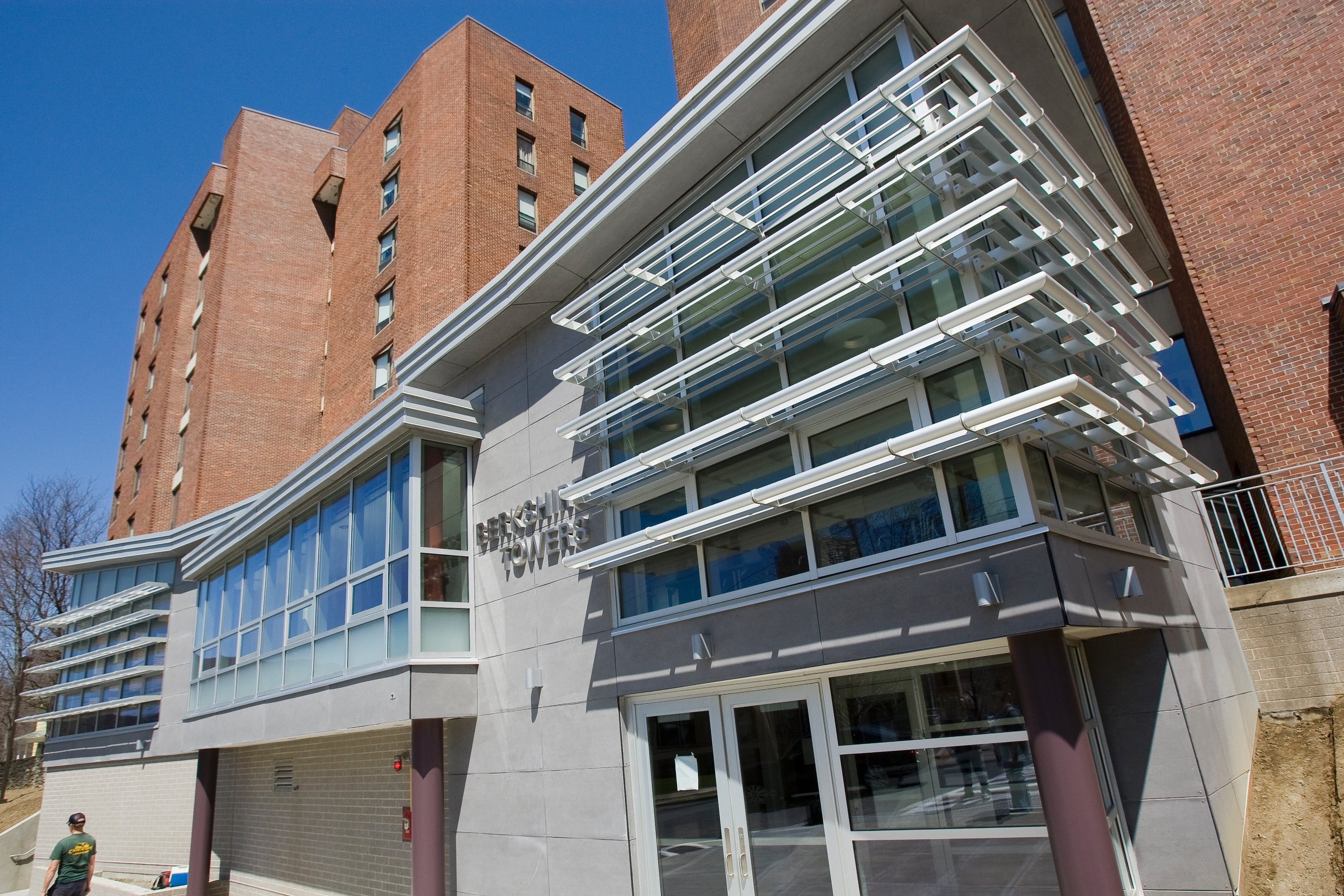 Exterior shot of one of the residential halls