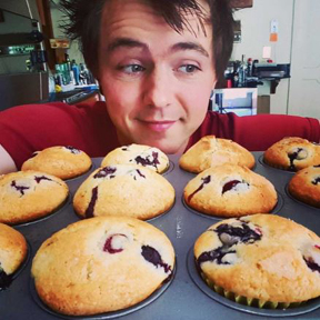 Ryan with muffins