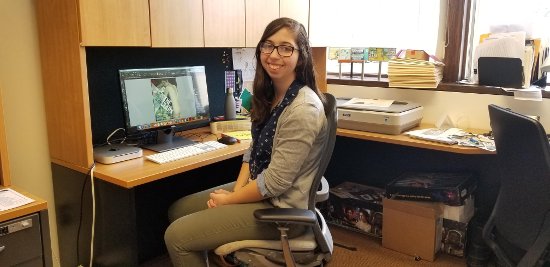 Kelsey Sherman at her desk