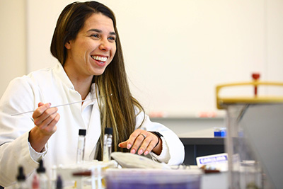 Student in lab