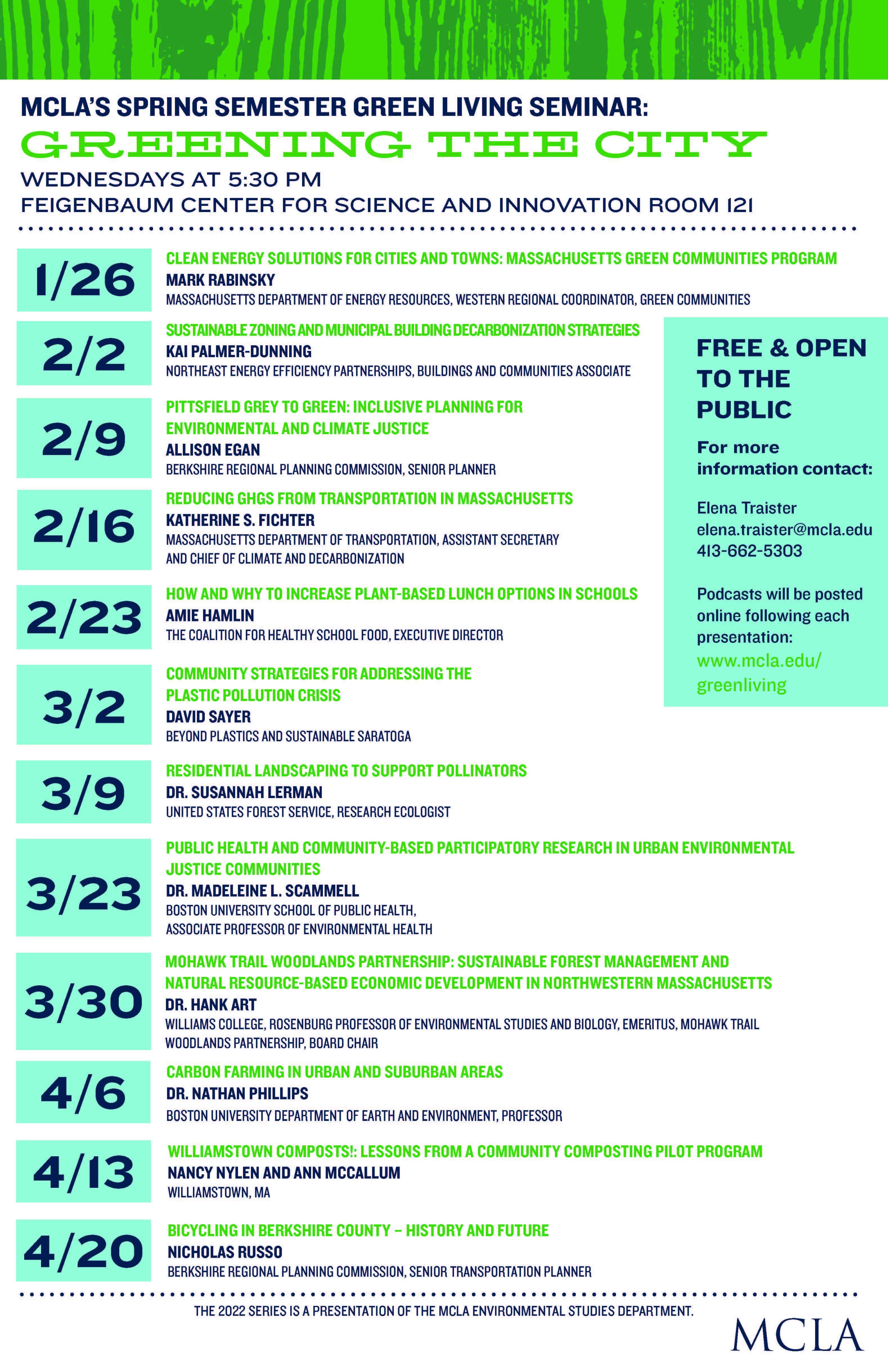 Mcla Academic Calendar 2022 Green Living Seminars