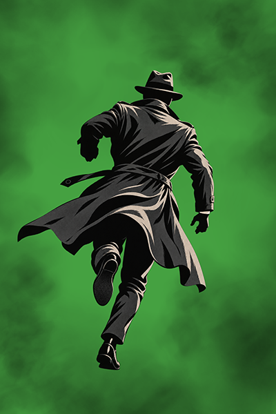 Graphic of a man running from behind