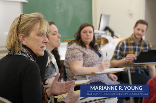 Master of Education professor and class