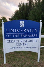 Sign for the University of the Bahamas, Gerace Research Centre