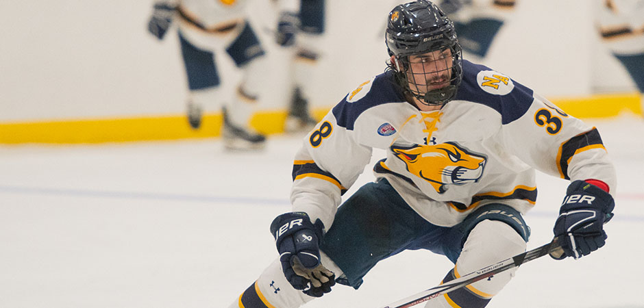 MCLA hockey player