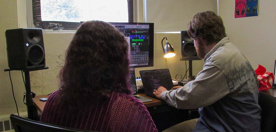 MCLA Helen Kahn in the studio