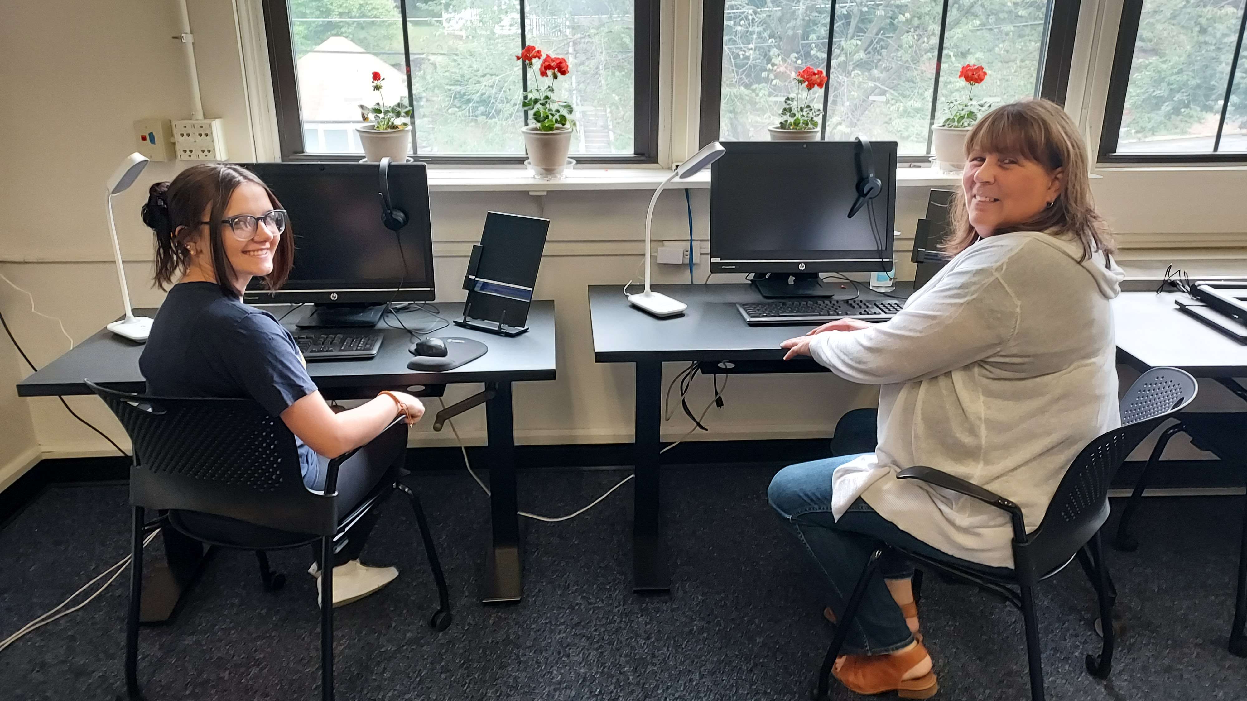 Student and Staff in AT Lab