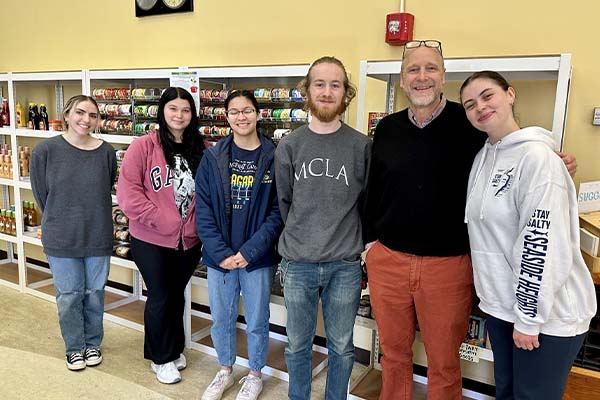 MCLA students & staff at the Essential Needs Center