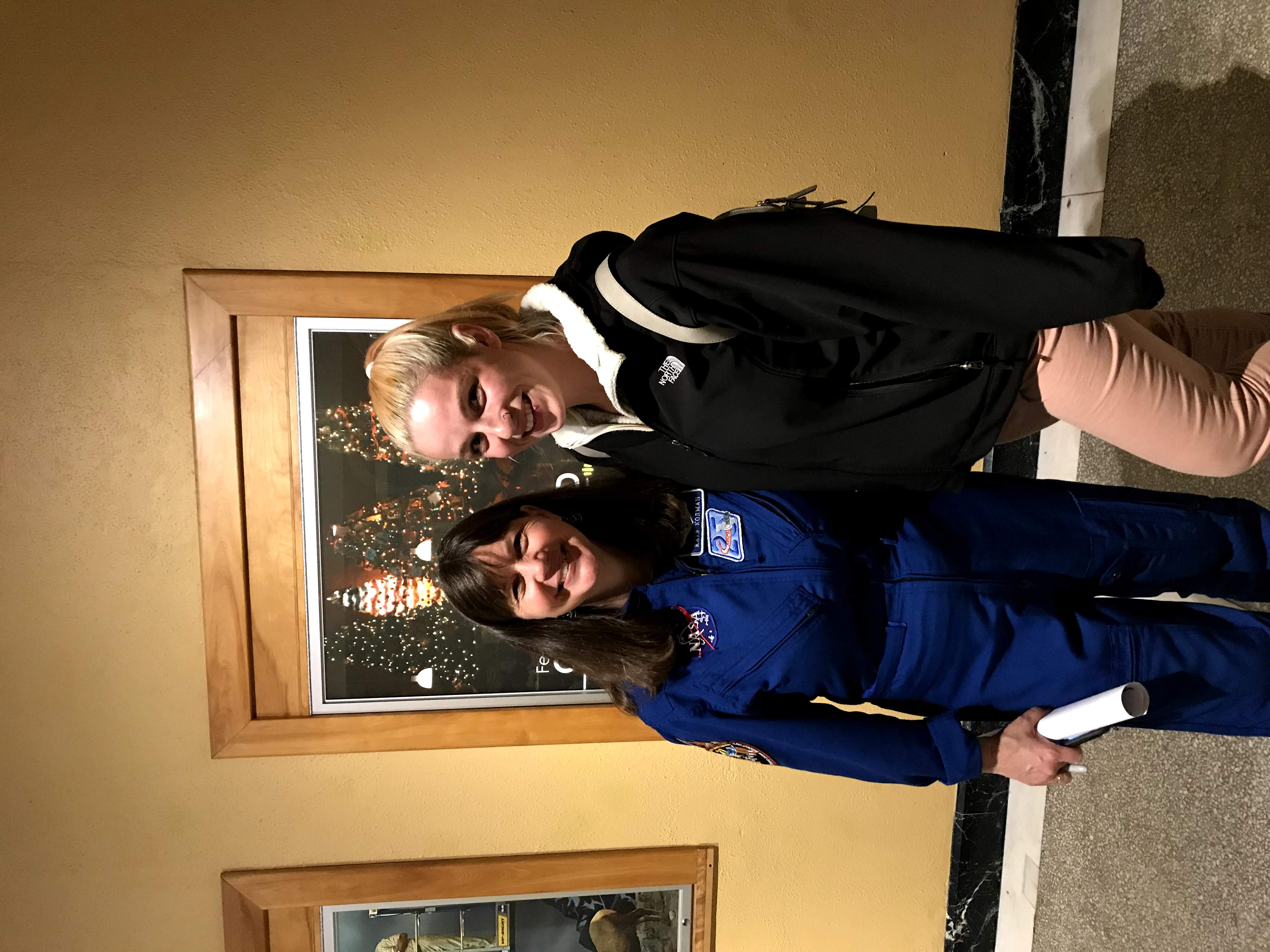 Alliey Pevay '16 with NASA Astronaut Cady Coleman.