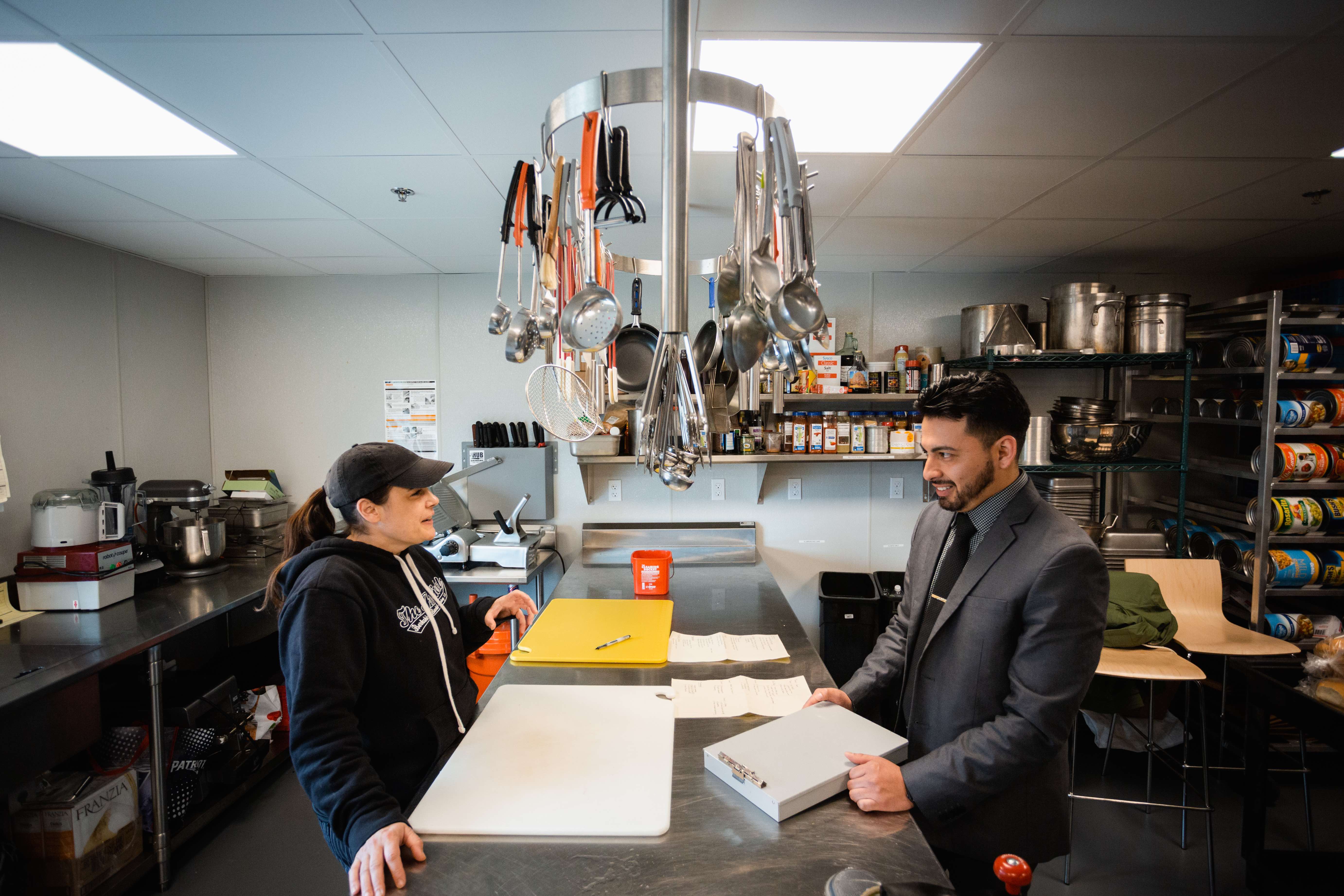 Andy Cambi conducts a public health inspection at Bosquet.