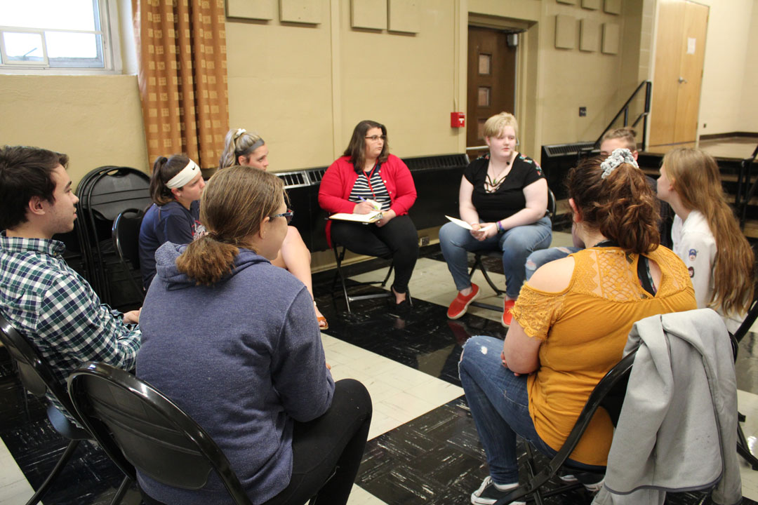 MCLA students take part in an NBCC activity at the Church Street Center.