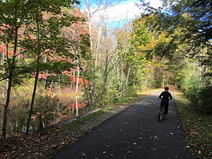 Biking on the Ashuwillticook trail