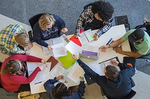 Students studying