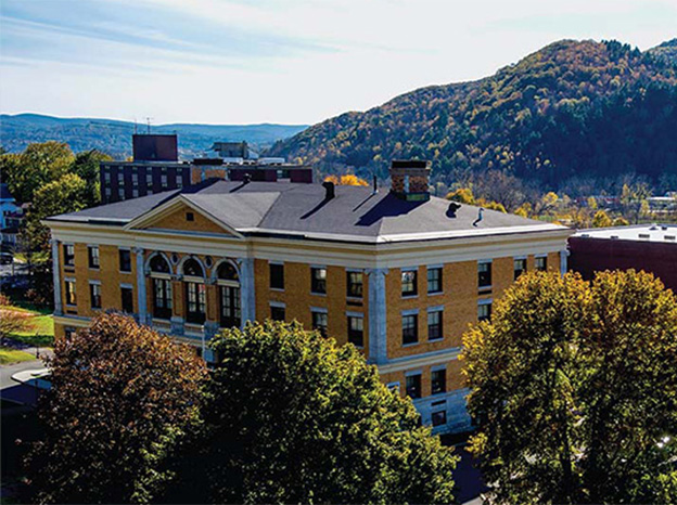 MCLA building from an aerial view