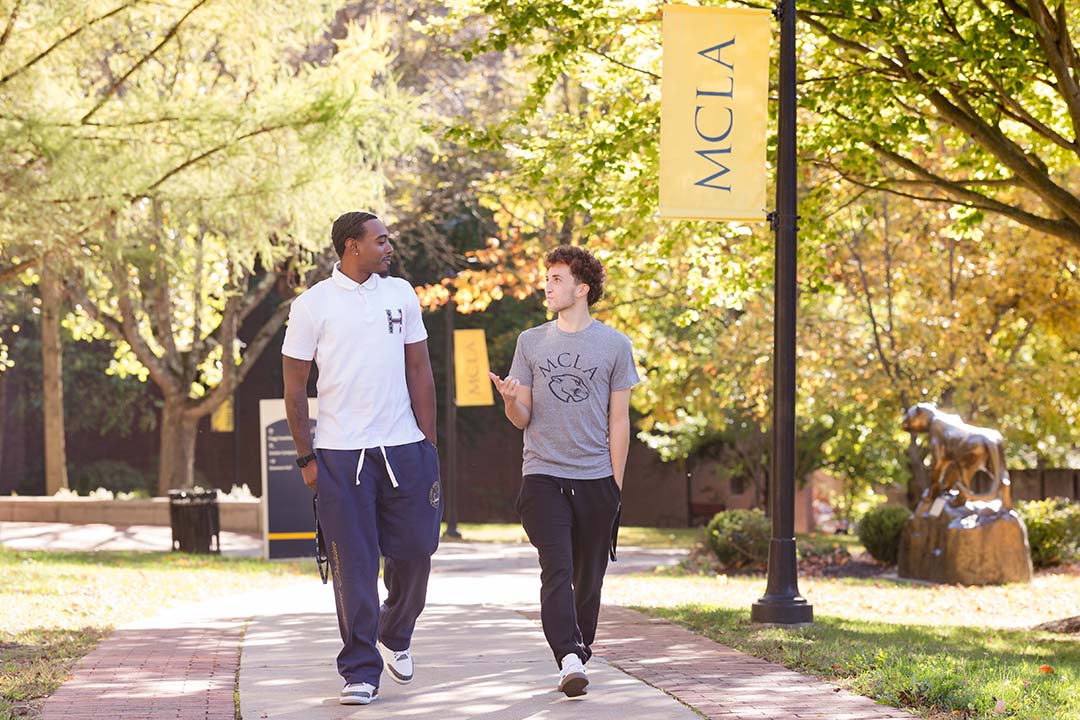 MCLA undergraduate students on campus