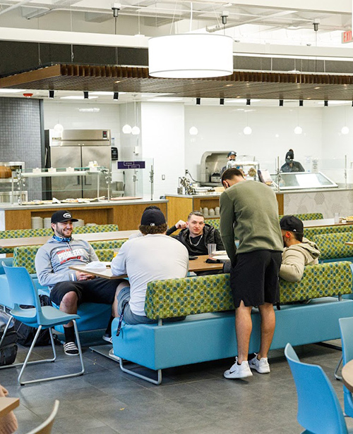 Students in the cafe