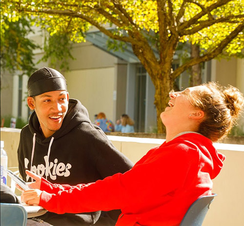 Students laughing