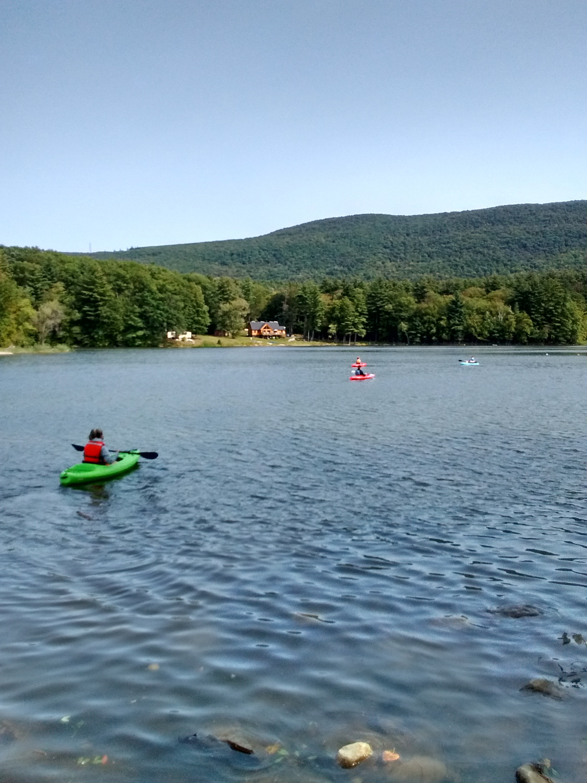 MCLA students kayak at Windsor Lake in North Adams.